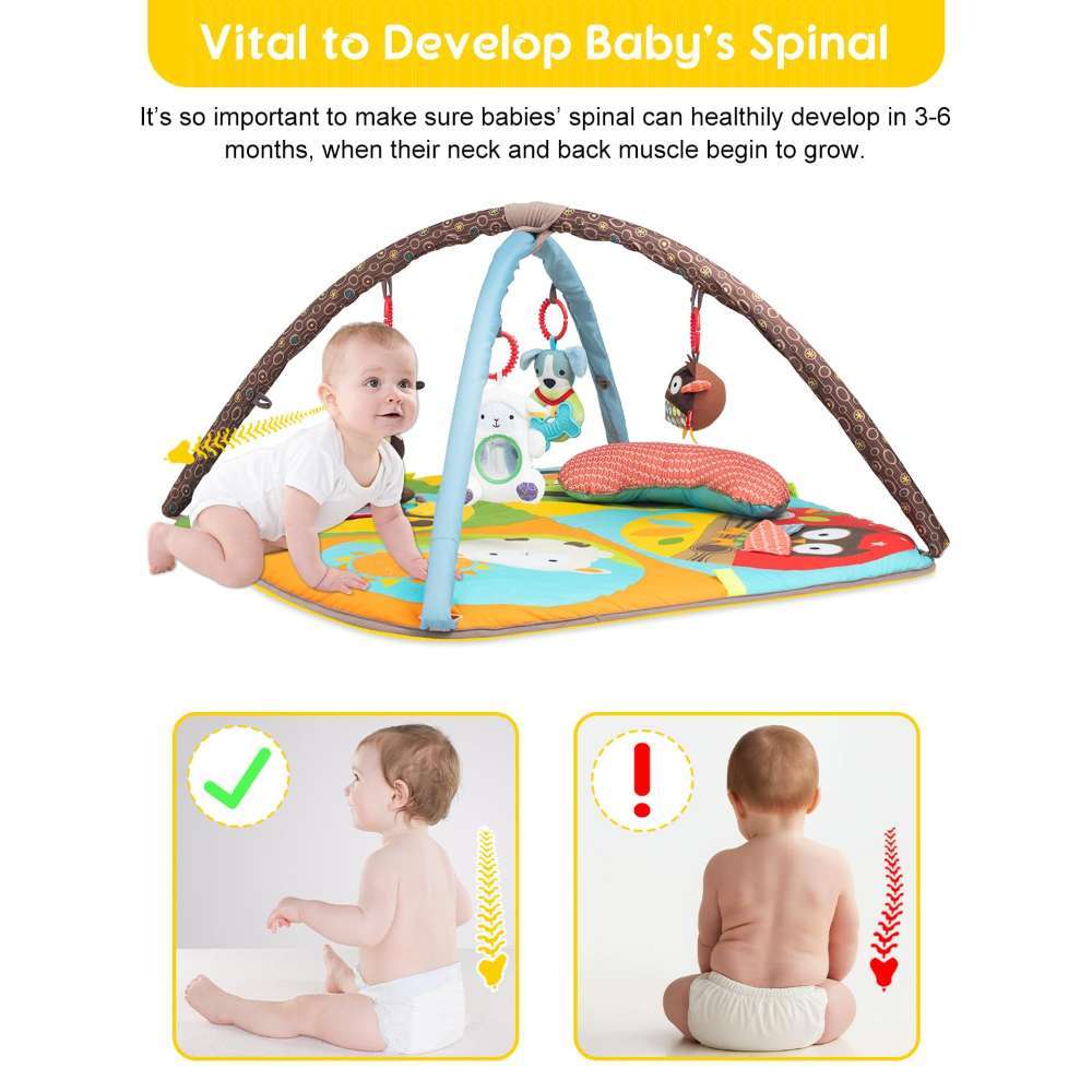 Baby Play Mat Zoo Themed Sensory Baby Toys For 0-6 Months Infant